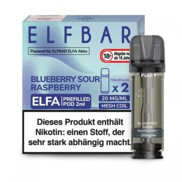 Blueberry Sour Raspberry - Elf Bar - Elfa Prefilled Pod (2er-Pack)