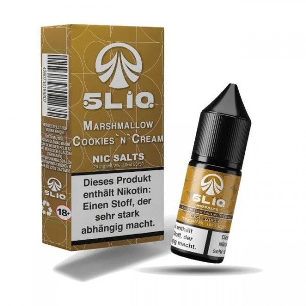 Marshmallow Cookies N Cream - 5LIQ Nikotinsalz Liquid